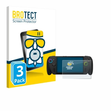 Parte frontale di una confezione del prodotto con il logo del marchio BROTECT. Accanto è raffigurato il dispositivo ASUS ROG A