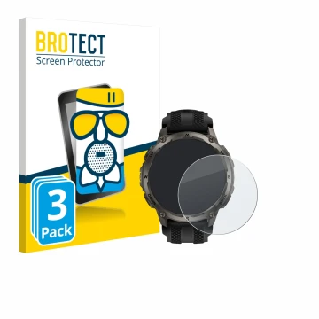 Parte frontale di una confezione del prodotto con il logo del marchio BROTECT. Accanto è raffigurato il dispositivo Kospet Tan