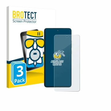 Parte frontale di una confezione del prodotto con il logo del marchio BROTECT. Accanto è raffigurato il dispositivo Motorola E