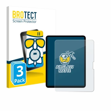 Parte frontale di una confezione del prodotto con il logo del marchio BROTECT. Accanto è raffigurato il dispositivo Apple iPad