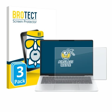 Parte frontale di una confezione del prodotto con il logo del marchio BROTECT. Accanto è raffigurato il dispositivo HP OmniBoo