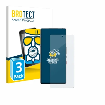 Parte frontale di una confezione del prodotto con il logo del marchio BROTECT. Accanto è raffigurato il dispositivo ZTE Nubia 