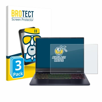 Parte frontale di una confezione del prodotto con il logo del marchio BROTECT. Accanto è raffigurato il dispositivo Acer Preda