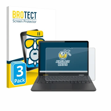 Parte frontale di una confezione del prodotto con il logo del marchio BROTECT. Accanto è raffigurato il dispositivo Lenovo 13w