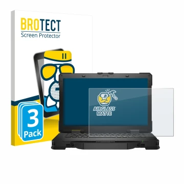 Parte frontale di una confezione del prodotto con il logo del marchio BROTECT. Accanto è raffigurato il dispositivo Dell Pro R