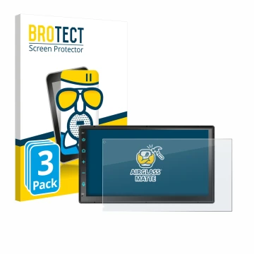 Parte frontale di una confezione del prodotto con il logo del marchio BROTECT. Accanto è raffigurato il dispositivo Atoto F7 W