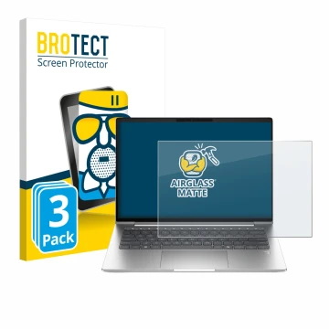 Parte frontale di una confezione del prodotto con il logo del marchio BROTECT. Accanto è raffigurato il dispositivo HP ProBook