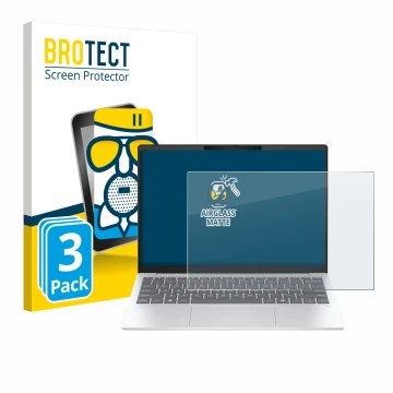 Parte frontale di una confezione del prodotto con il logo del marchio BROTECT. Accanto è raffigurato il dispositivo HP OmniBoo