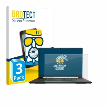 Parte frontale di una confezione del prodotto con il logo del marchio BROTECT. Accanto è raffigurato il dispositivo Gigabyte A