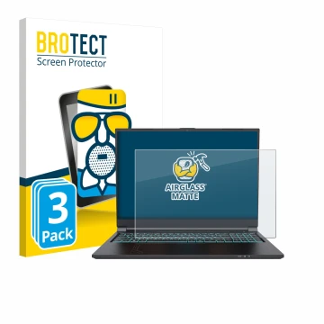 Parte frontale di una confezione del prodotto con il logo del marchio BROTECT. Accanto è raffigurato il dispositivo Gigabyte G