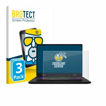 Parte frontale di una confezione del prodotto con il logo del marchio BROTECT. Accanto è raffigurato il dispositivo MSI Vector