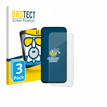 Parte frontale di una confezione del prodotto con il logo del marchio BROTECT. Accanto è raffigurato il dispositivo Honor X6c 