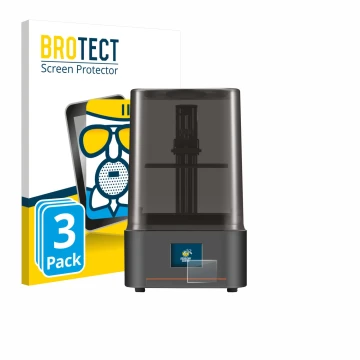 Parte frontale di una confezione del prodotto con il logo del marchio BROTECT. Accanto è raffigurato il dispositivo Anycubic P