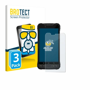 Parte frontale di una confezione del prodotto con il logo del marchio BROTECT. Accanto è raffigurato il dispositivo Zebra Xplo