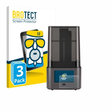 Parte frontale di una confezione del prodotto con il logo del marchio BROTECT. Accanto è raffigurato il dispositivo Anycubic P