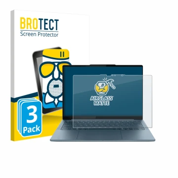 Parte frontale di una confezione del prodotto con il logo del marchio BROTECT. Accanto è raffigurato il dispositivo Lenovo Yog