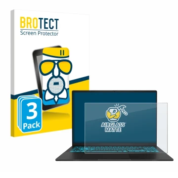 Parte frontale di una confezione del prodotto con il logo del marchio BROTECT. Accanto è raffigurato il dispositivo ASUS V16 V