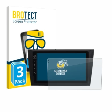 Parte frontale di una confezione del prodotto con il logo del marchio BROTECT. Accanto è raffigurato il dispositivo Dynavin D8