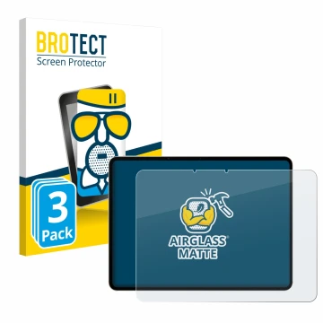 Parte frontale di una confezione del prodotto con il logo del marchio BROTECT. Accanto è raffigurato il dispositivo realme Pad