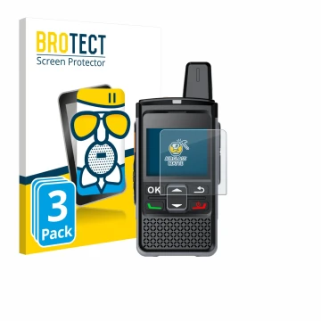 Parte frontale di una confezione del prodotto con il logo del marchio BROTECT. Accanto è raffigurato il dispositivo Hytera PNC
