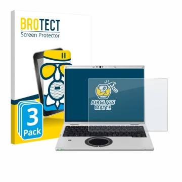 Parte frontale di una confezione del prodotto con il logo del marchio BROTECT. Accanto è raffigurato il dispositivo Panasonic 