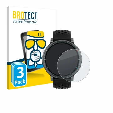 Parte frontale di una confezione del prodotto con il logo del marchio BROTECT. Accanto è raffigurato il dispositivo Amazfit Ac
