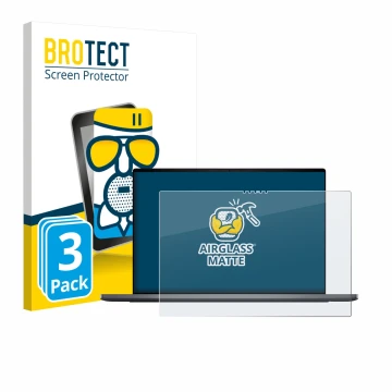 Parte frontale di una confezione del prodotto con il logo del marchio BROTECT. Accanto è raffigurato il dispositivo Dell XPS 1