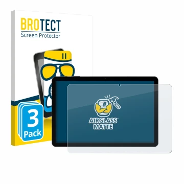 Parte frontale di una confezione del prodotto con il logo del marchio BROTECT. Accanto è raffigurato il dispositivo Doogee Tab