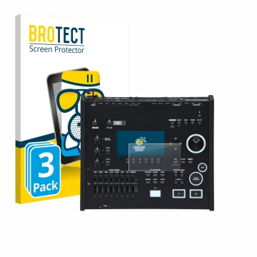 Parte frontale di una confezione del prodotto con il logo del marchio BROTECT. Accanto è raffigurato il dispositivo Roland V71