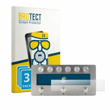 Parte frontale di una confezione del prodotto con il logo del marchio BROTECT. Accanto è raffigurato il dispositivo Darkglass 