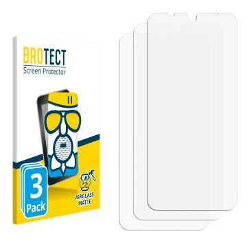 Parte frontale di una confezione del prodotto con il logo del marchio BROTECT. Accanto si trova la protezione per lo schermo c