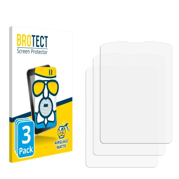 Parte frontale di una confezione del prodotto con il logo del marchio BROTECT. Accanto si trova la protezione per lo schermo c