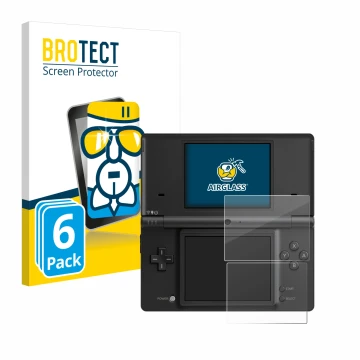 Parte frontale di una confezione del prodotto con il logo del marchio BROTECT. Accanto è raffigurato il dispositivo Nintendo D