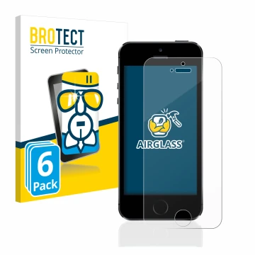 Parte frontale di una confezione del prodotto con il logo del marchio BROTECT. Accanto è raffigurato il dispositivo Apple iPho