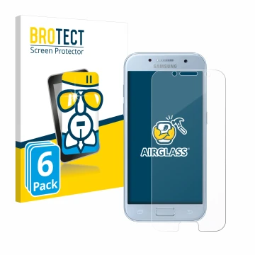 Parte frontale di una confezione del prodotto con il logo del marchio BROTECT. Accanto è raffigurato il dispositivo Samsung Ga