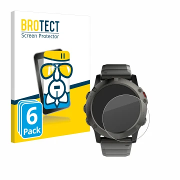 Parte frontale di una confezione del prodotto con il logo del marchio BROTECT. Accanto è raffigurato il dispositivo Garmin Fen