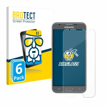 Parte frontale di una confezione del prodotto con il logo del marchio BROTECT. Accanto è raffigurato il dispositivo Samsung Ga
