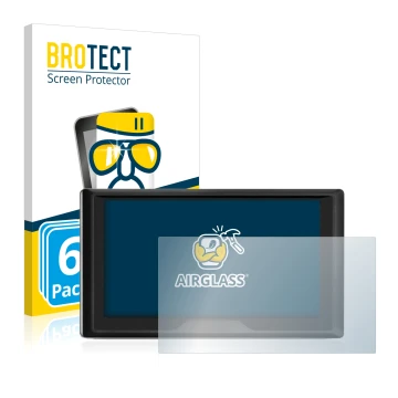 Parte frontale di una confezione del prodotto con il logo del marchio BROTECT. Accanto è raffigurato il dispositivo Garmin Dri