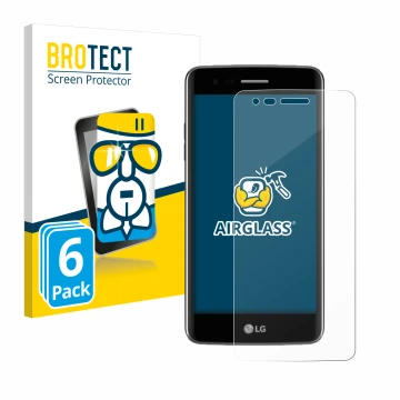 Parte frontale di una confezione del prodotto con il logo del marchio BROTECT. Accanto è raffigurato il dispositivo LG K8 2017