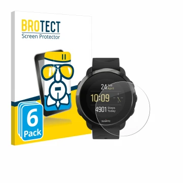 Parte frontale di una confezione del prodotto con il logo del marchio BROTECT. Accanto è raffigurato il dispositivo Suunto 3 F