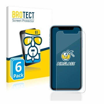 Parte frontale di una confezione del prodotto con il logo del marchio BROTECT. Accanto è raffigurato il dispositivo Apple iPho
