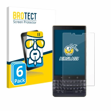 Parte frontale di una confezione del prodotto con il logo del marchio BROTECT. Accanto è raffigurato il dispositivo BlackBerry