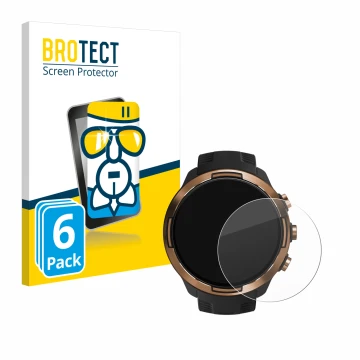 Parte frontale di una confezione del prodotto con il logo del marchio BROTECT. Accanto è raffigurato il dispositivo Suunto 9 B