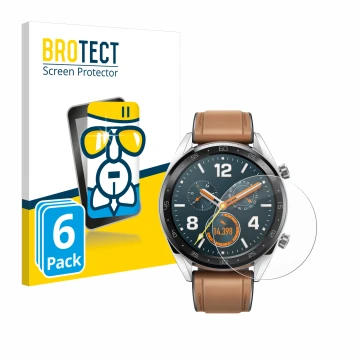 Parte frontale di una confezione del prodotto con il logo del marchio BROTECT. Accanto è raffigurato il dispositivo Huawei Wat