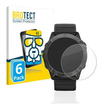 Parte frontale di una confezione del prodotto con il logo del marchio BROTECT. Accanto è raffigurato il dispositivo Garmin Fen