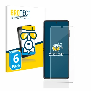 Parte frontale di una confezione del prodotto con il logo del marchio BROTECT. Accanto è raffigurato il dispositivo Samsung Ga