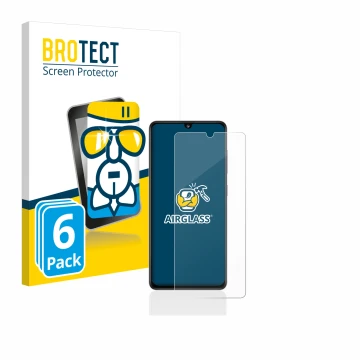 Parte frontale di una confezione del prodotto con il logo del marchio BROTECT. Accanto è raffigurato il dispositivo Samsung Ga