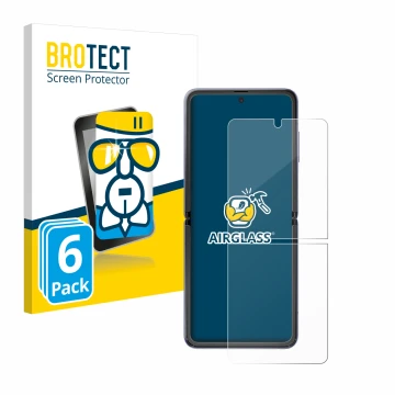 Parte frontale di una confezione del prodotto con il logo del marchio BROTECT. Accanto è raffigurato il dispositivo Samsung Ga