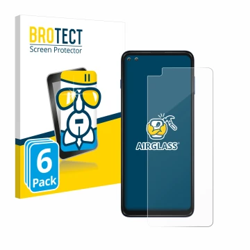 Parte frontale di una confezione del prodotto con il logo del marchio BROTECT. Accanto è raffigurato il dispositivo Motorola M