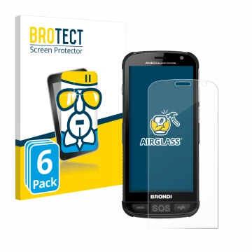 Parte frontale di una confezione del prodotto con il logo del marchio BROTECT. Accanto è raffigurato il dispositivo Brondi Ami